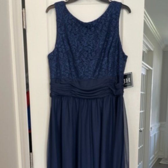 JH Evenings Navy Formal Gown Size 18 NWT - Picture 1 of 9